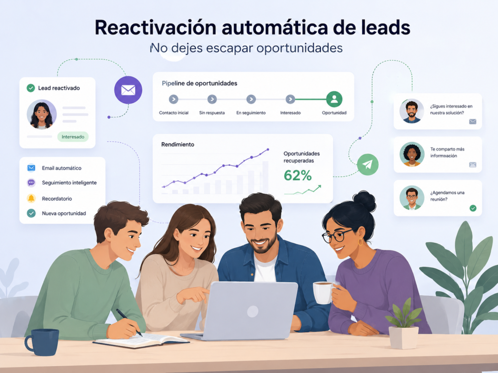 Reactivación automática de leads mediante seguimiento comercial inteligente para empresas
